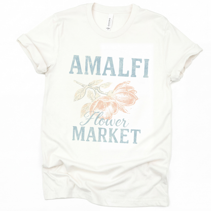 Amalfi Flower Market Vintage Faded Print - Bella Canvas Super Soft T Shirt