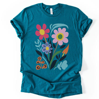 Vivid Floral - Bella Canvas Super Soft Fitted T Shirt