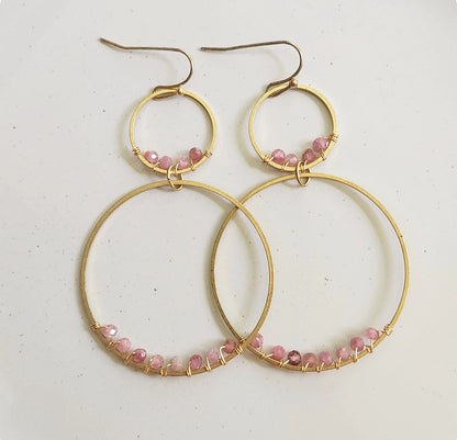 Gemstone Wrapped Dangle Earrings, Gifted To Joanna Gaines