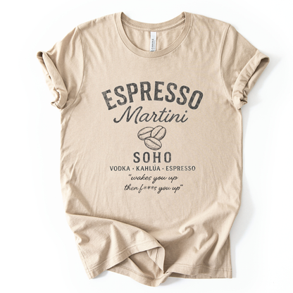 Espresso Martini, Vintage Faded Print - Bella Canvas Super Soft T Shirt