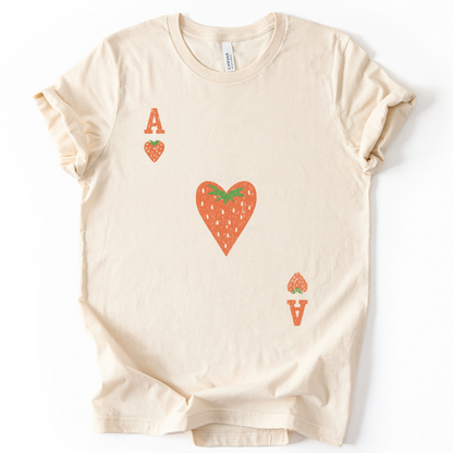 The Ace Of Strawberries, Vintage Distressed Print - Bella Canvas Super Soft Fitted T Shirt