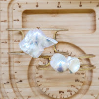 Bold Natural Baroque Pearl Wrapped Brass Cuff Bracelet