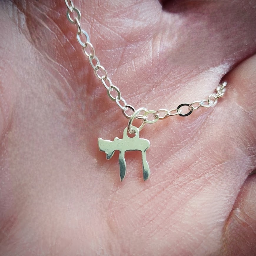 Sterling Silver Chai "Life" Charm Necklace, Symbolic Jewelry