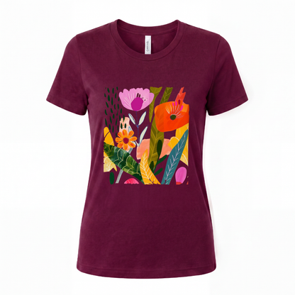 Modern Art Plant Print - Women's Perfect Tee
