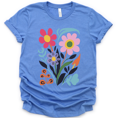 Vivid Floral - Bella Canvas Super Soft Fitted T Shirt