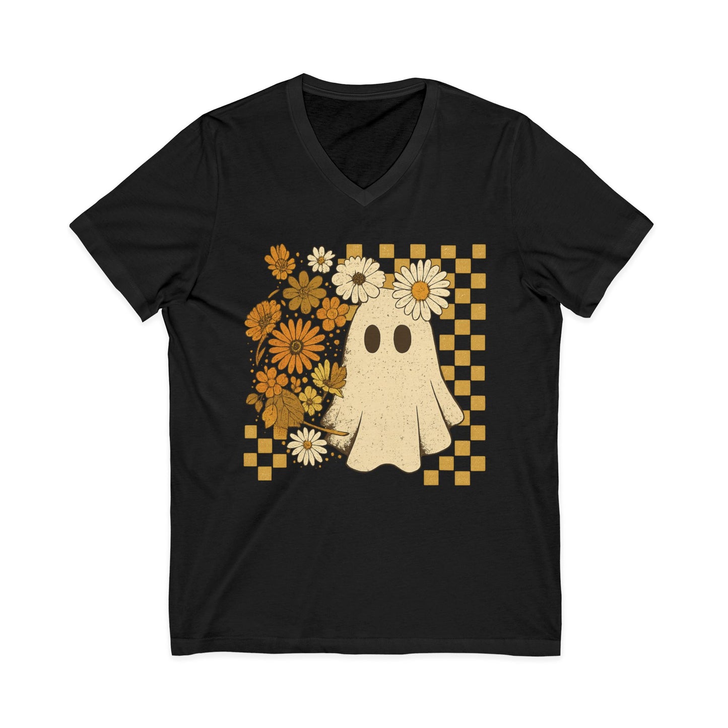 Floral Ghost - Short Sleeve V Neck