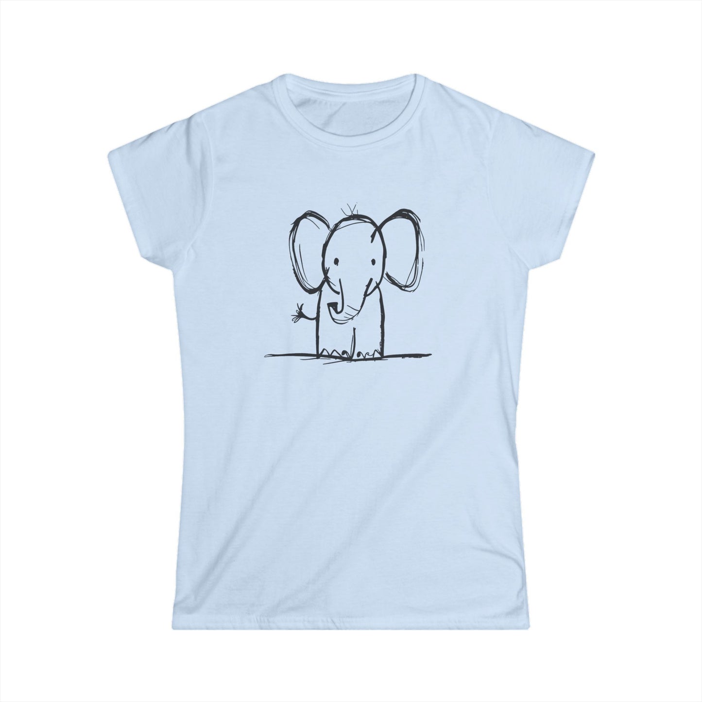 Elephant Sketch - Women's Softstyle Tee