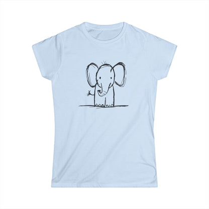 Elephant Sketch - Women's Softstyle Tee