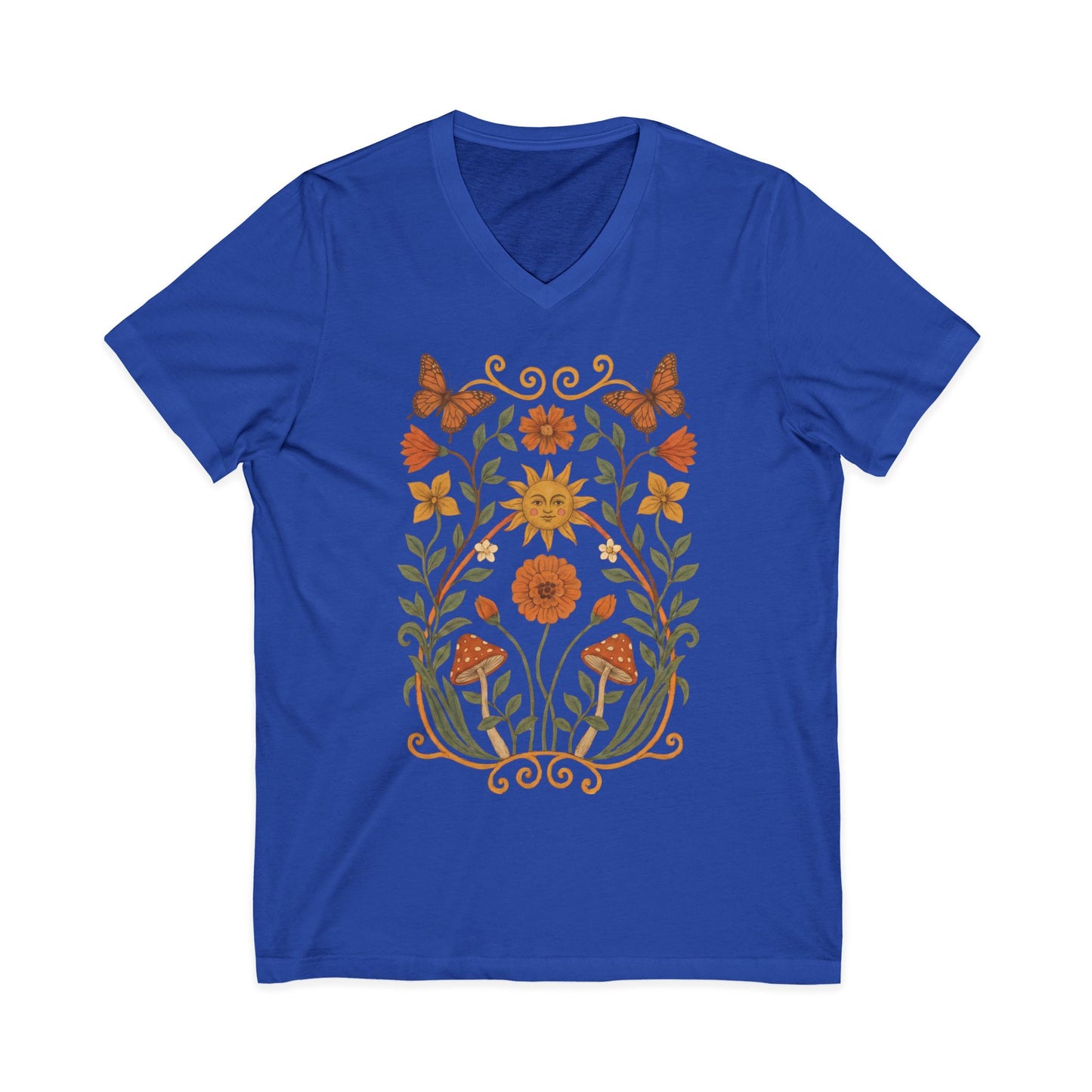 Golden Butterfly - Short Sleeve V Neck