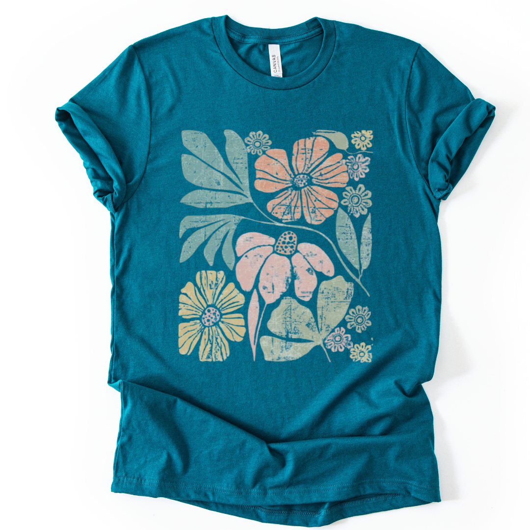 Artistic Boho, Vintage Distressed Print - Bella Canvas Super Soft Fitted T Shirt