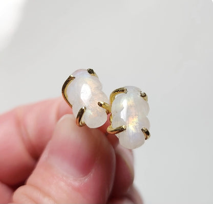 Flashy Rainbow Moonstone Cloud Stud/Post Earrings