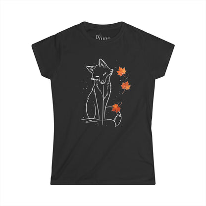 Fox in Fall - Women's Cut Fitted Tee