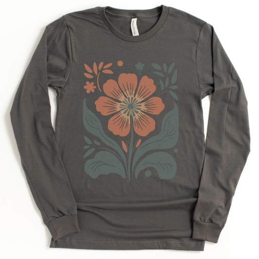 Retro Floral - Bella Canvas Super Soft Long Sleeve T Shirt