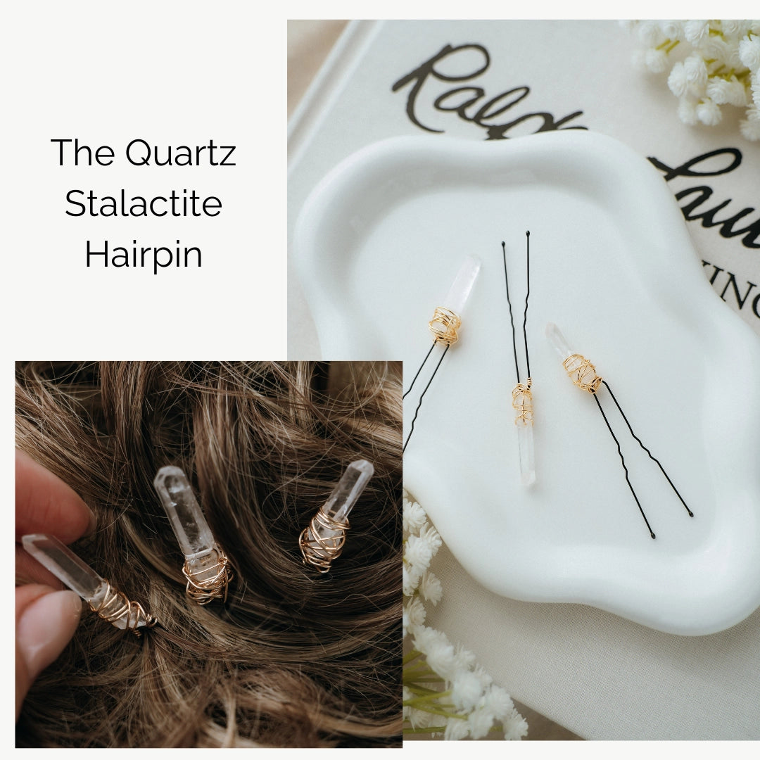 Brass Maidenhair Fern Leaf Sprig Wire Wrapped U Hairpins