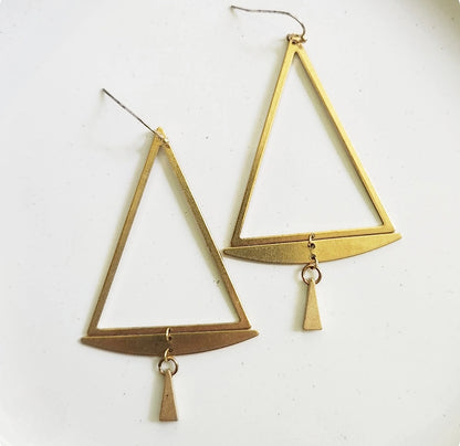 Edgy Geometric Triangle Statement Dangle & Drop Earrings