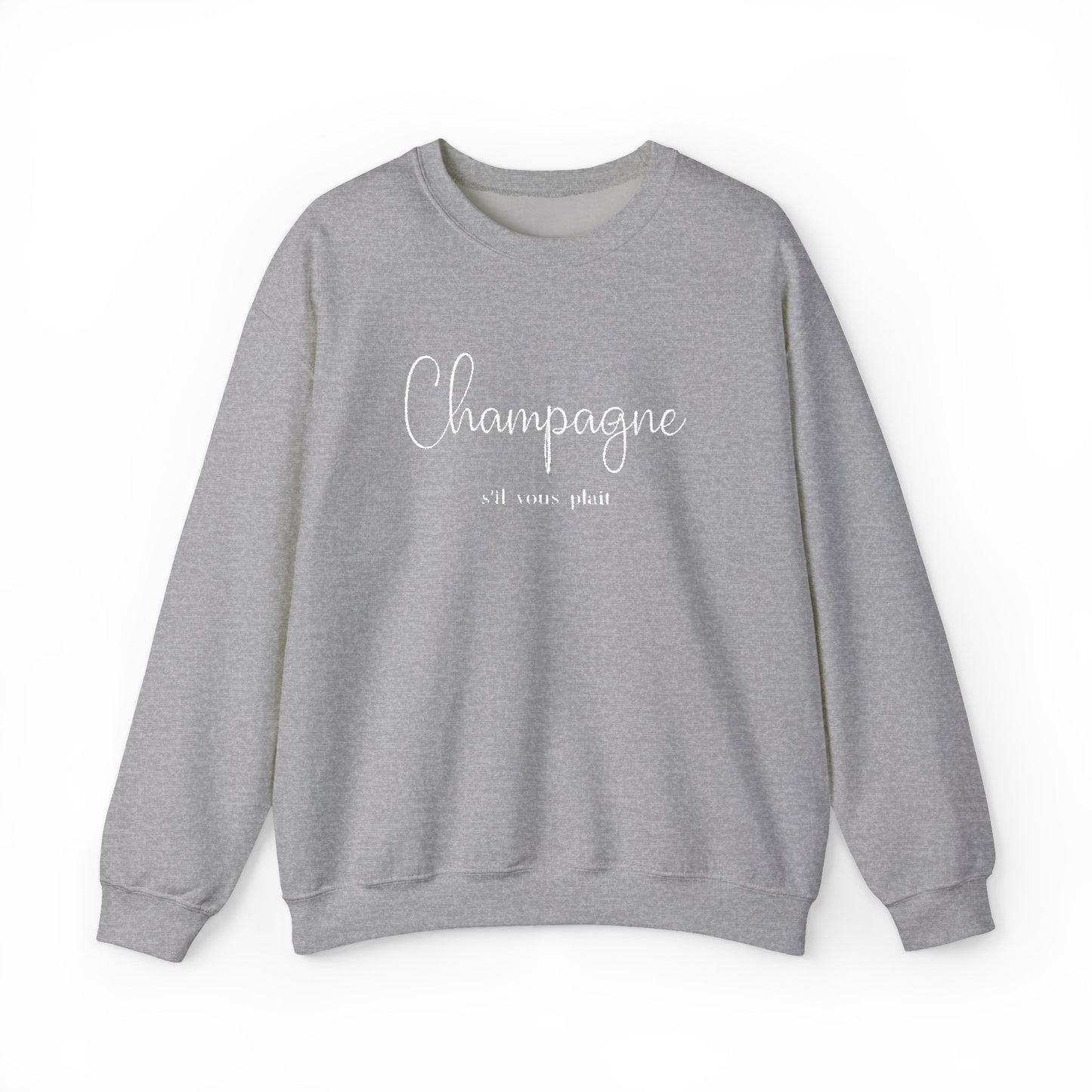 Champagne, s'il vous plait.  - Embroidery,  Crewneck