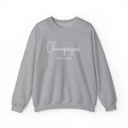 Champagne, s'il vous plait.  - Embroidery,  Crewneck