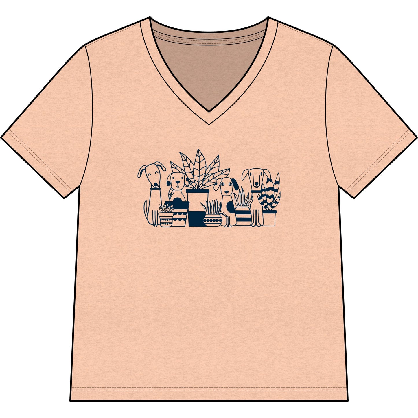 Dogs And Plants - Super Soft V Neck