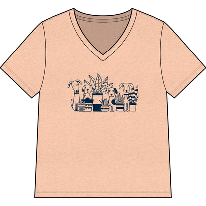 Dogs And Plants - Super Soft V Neck