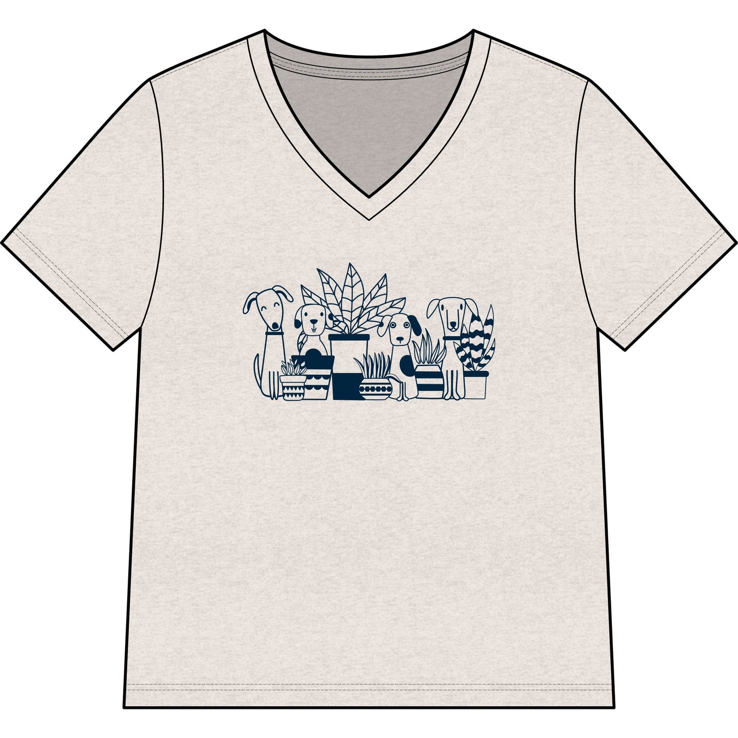 Dogs And Plants - Super Soft V Neck