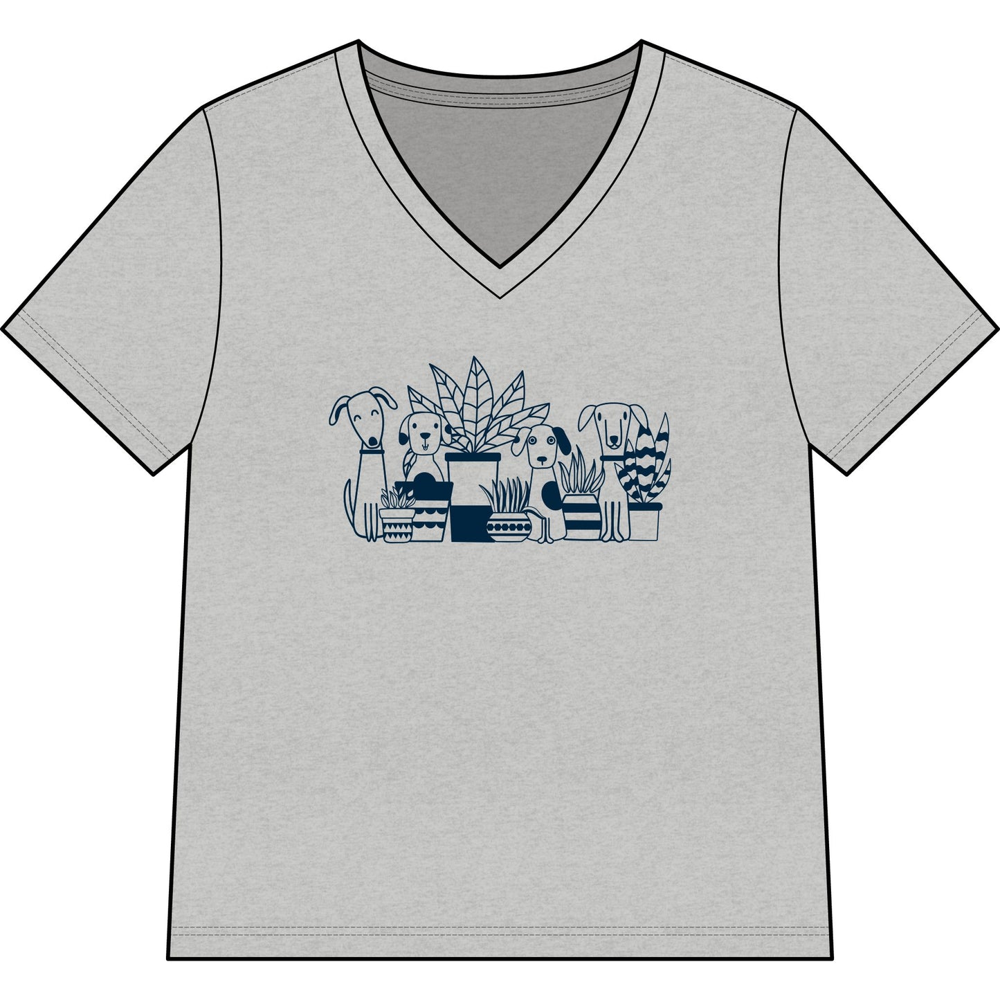 Dogs And Plants - Super Soft V Neck