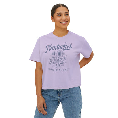 Nantucket Flower Market - Comfort Colors Boxy Cropped Tee