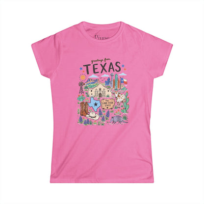 Greetings from Texas - Women's Cut Fitted Tee