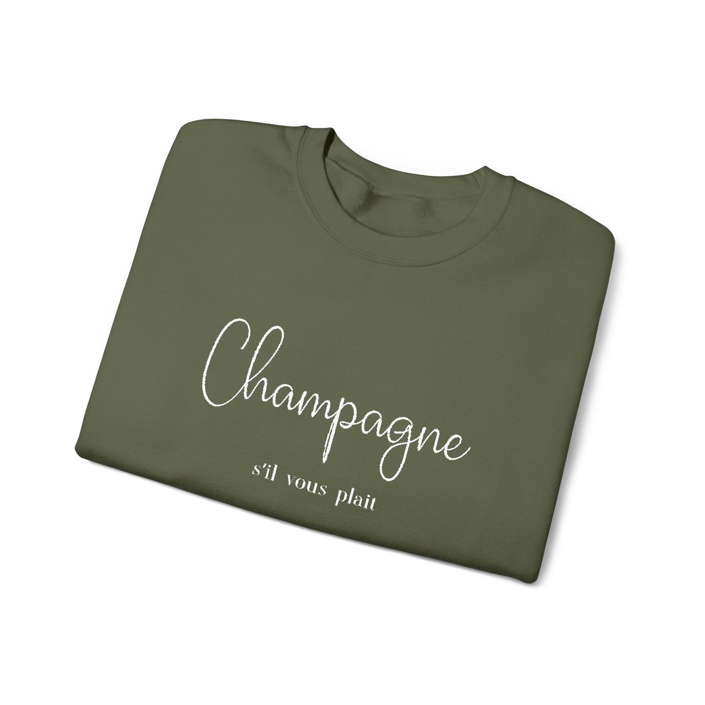 Champagne, s'il vous plait.  - Embroidery,  Crewneck