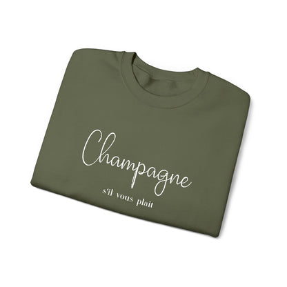 Champagne, s'il vous plait.  - Embroidery,  Crewneck