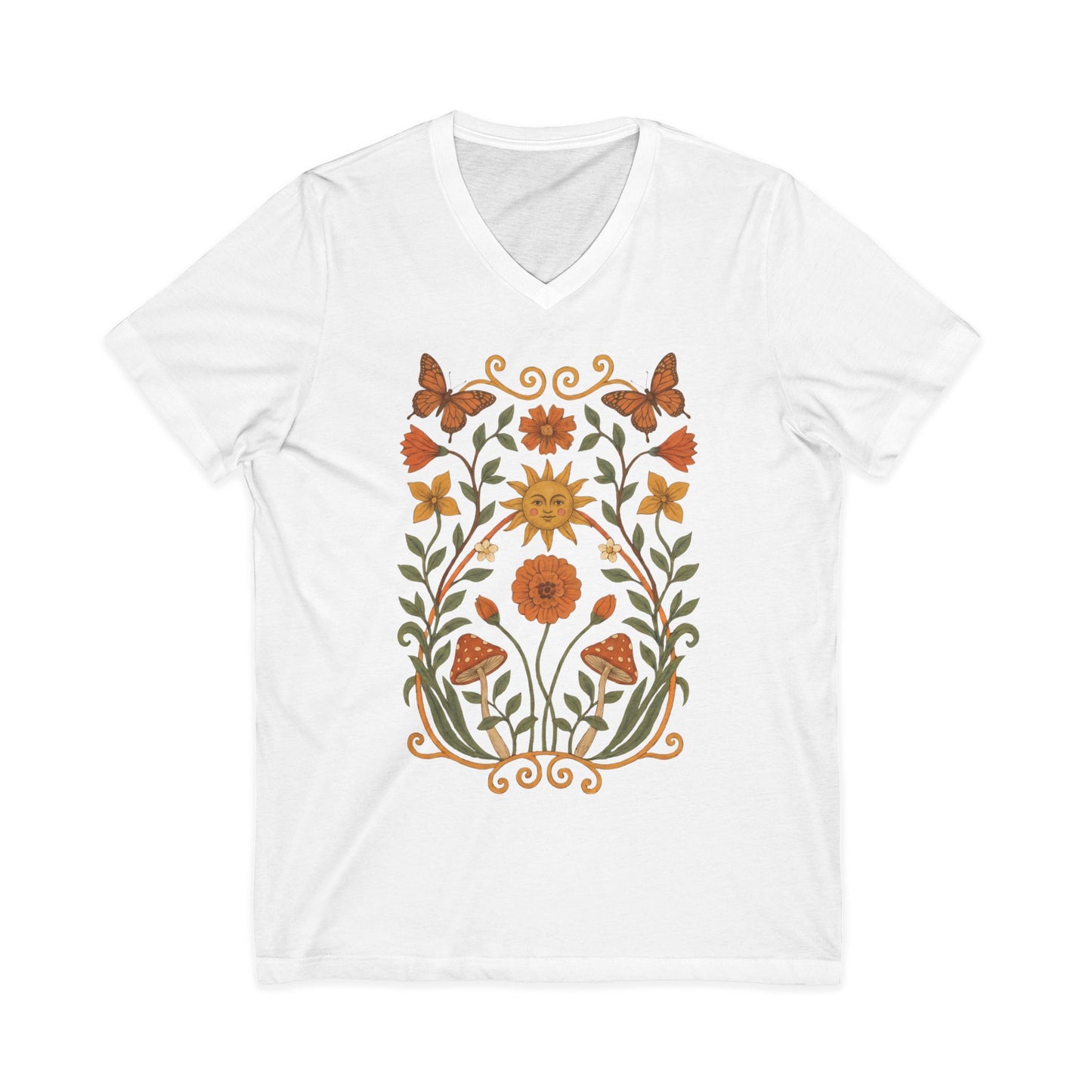 Golden Butterfly - Short Sleeve V Neck