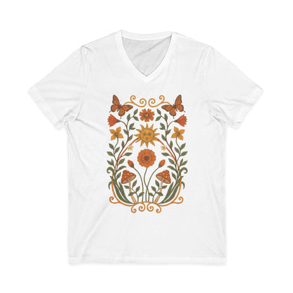 Golden Butterfly - Short Sleeve V Neck