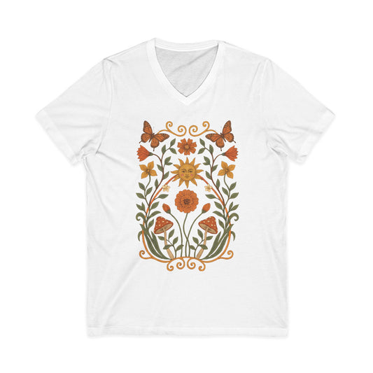 Golden Butterfly - Short Sleeve V Neck