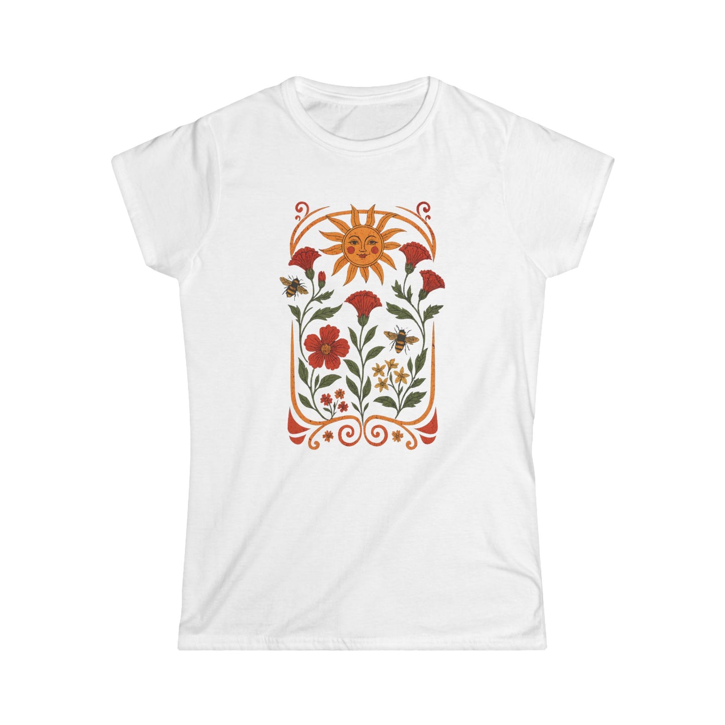 Golden Floral - Women's Softstyle Tee