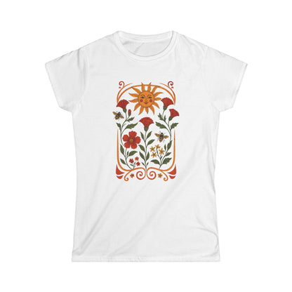Golden Floral - Women's Softstyle Tee