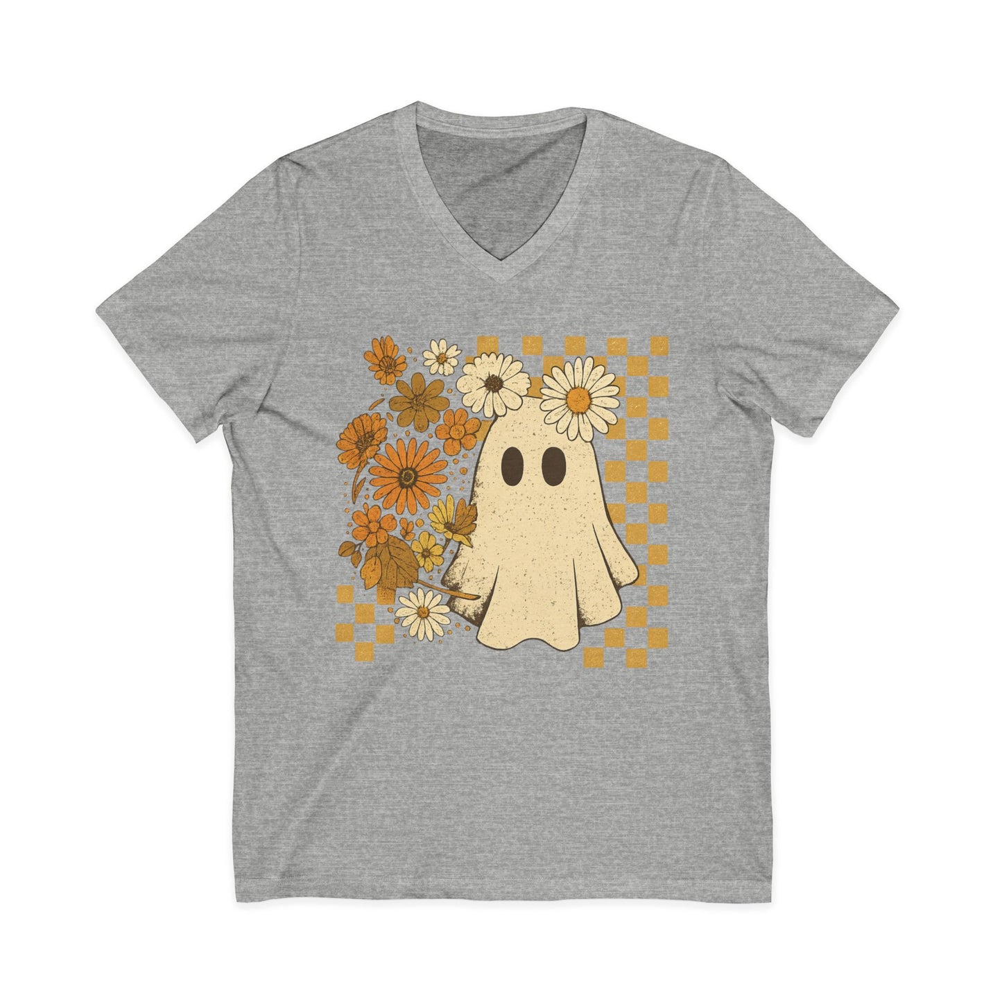 Floral Ghost - Short Sleeve V Neck