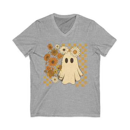 Floral Ghost - Short Sleeve V Neck
