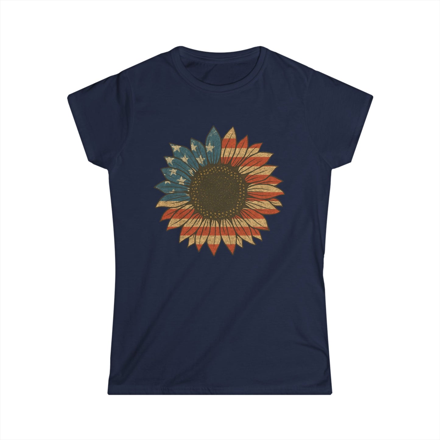 Stars & Stripes Sunflower - Women's Softstyle Tee