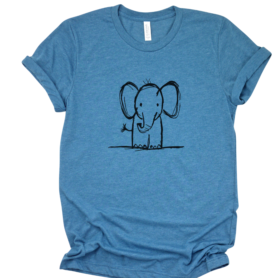 Elephant Sketch - Bella Canvas Super Soft Fitted T Shirt