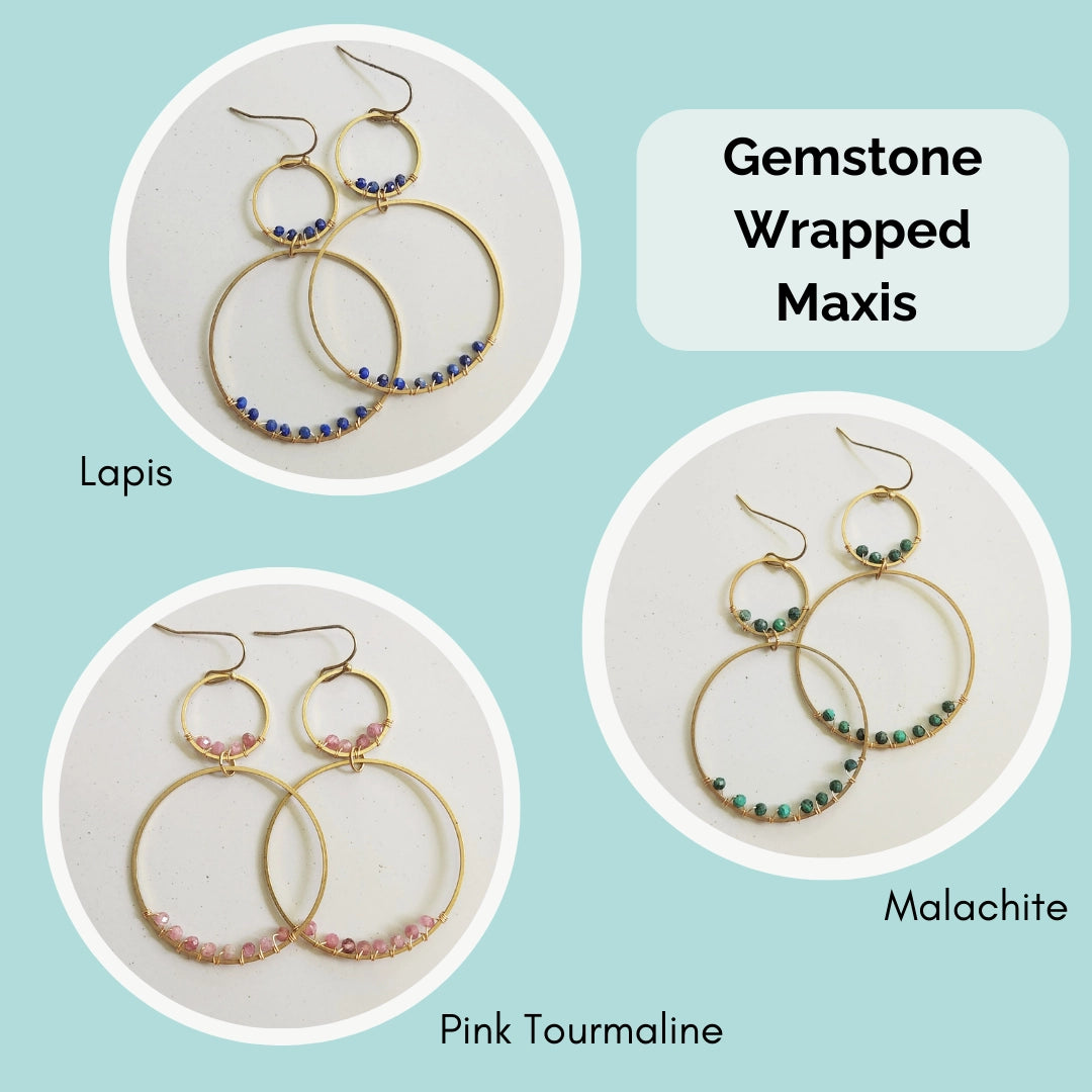 Gemstone Wrapped Dangle Earrings, Gifted To Joanna Gaines