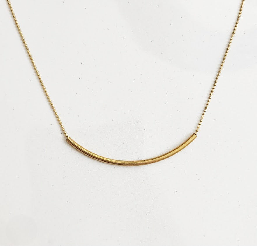Threaded Brass Beaded Layering Focal Necklaces On Ball Chain
