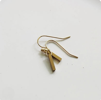 Brass Bar Edgy Dangle Earrings, Wardrobe Staple Jewelry