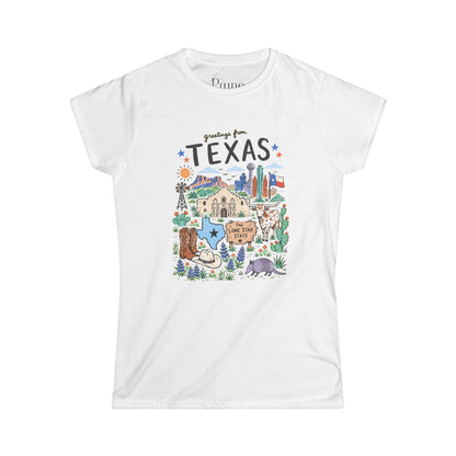 Greetings from Texas - Women's Cut Fitted Tee