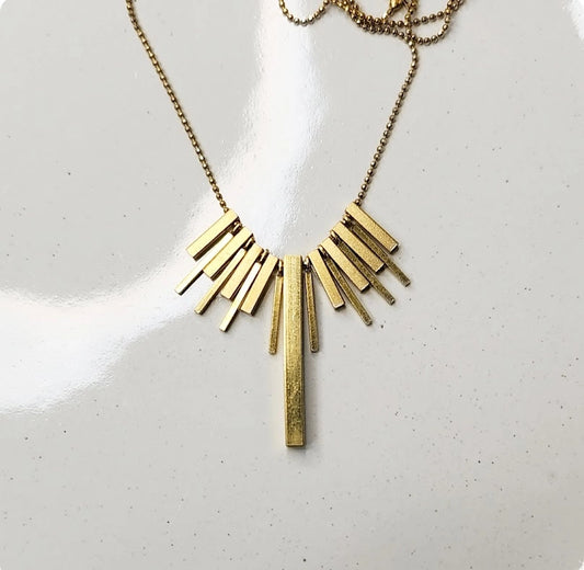 Beaded Bar Bib Necklace, Inspired By the Ancient Candelabra