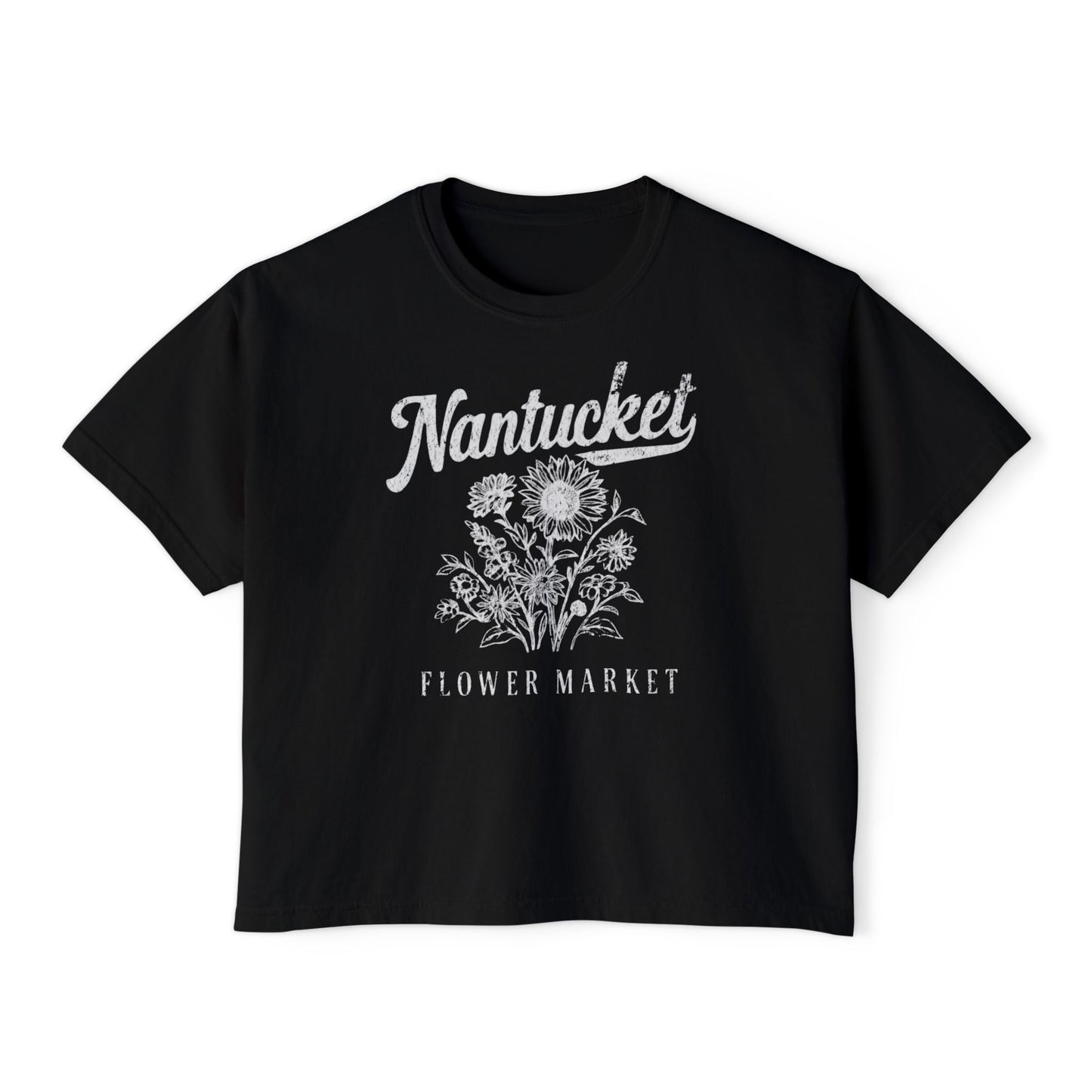 Nantucket Flower Market - Comfort Colors Boxy Cropped Tee