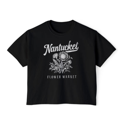 Nantucket Flower Market - Comfort Colors Boxy Cropped Tee