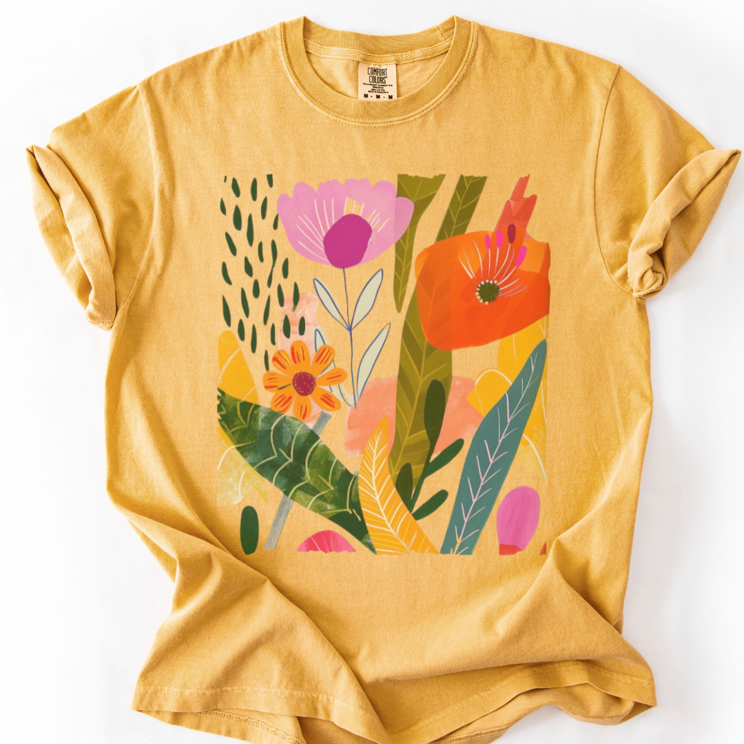 Modern Art Plant Print  - Comfort Colors Relaxed Fit Premium T Shirt