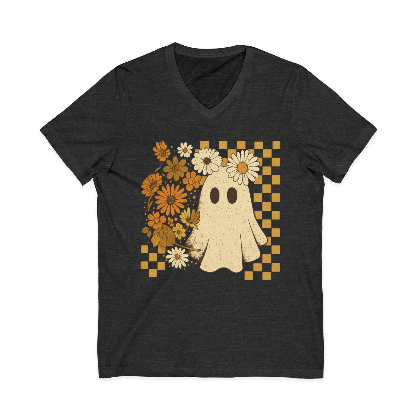 Floral Ghost - Short Sleeve V Neck