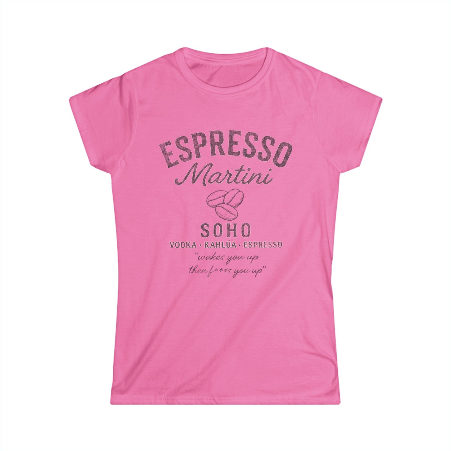 Espresso Martini, Vintage Faded Print - Women's Softstyle Tee