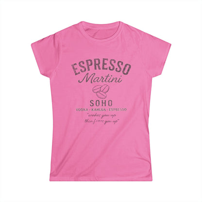 Espresso Martini, Vintage Faded Print - Women's Softstyle Tee