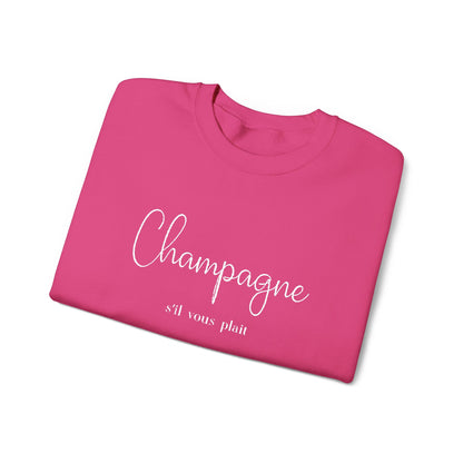 Champagne, s'il vous plait.  - Embroidery,  Crewneck
